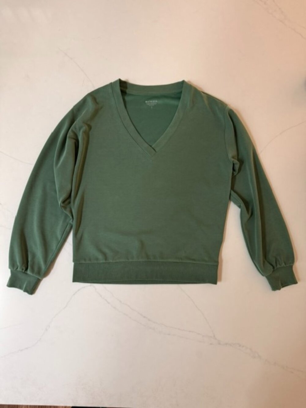 Athleta Seasoft Willow V-Neck Sweatshirt size S